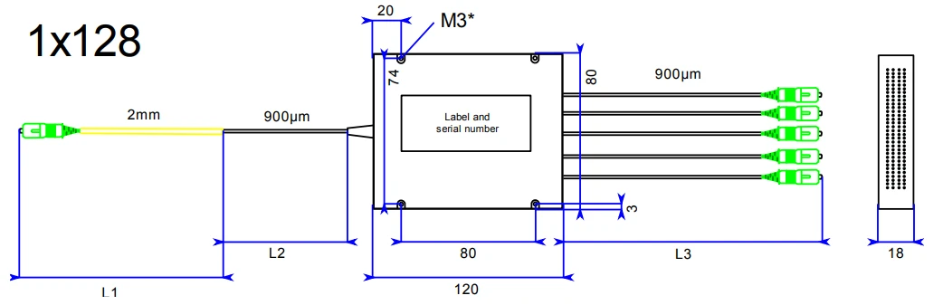 1x128 ABS type PLC Splitter