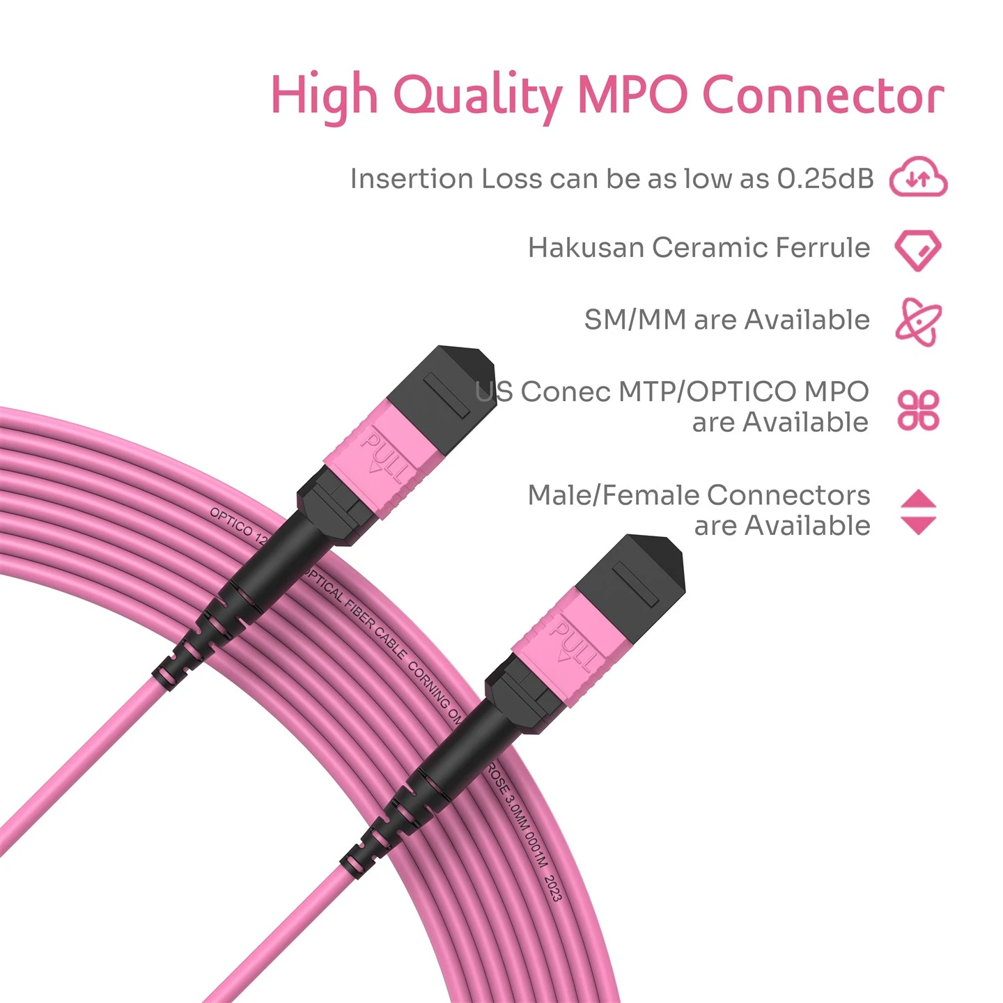 12F MTP 10G OM4 Backbone Patchcord Plenum 2m 12F MTP 10G OM4 Backbone Patchcord Plenum 2m