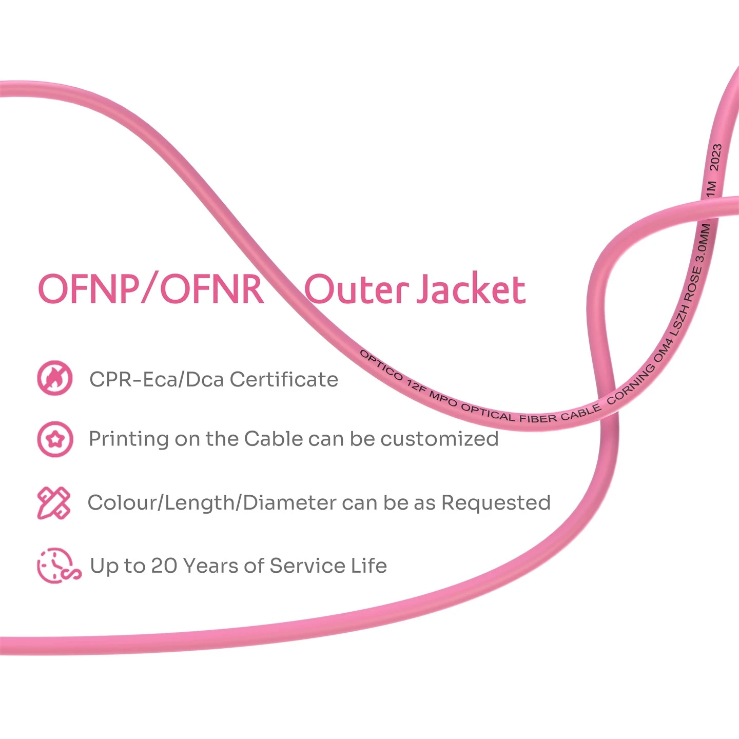 12F MTP 10G OM4 Backbone Patchcord Plenum 2m 12F MTP 10G OM4 Backbone Patchcord Plenum 2m