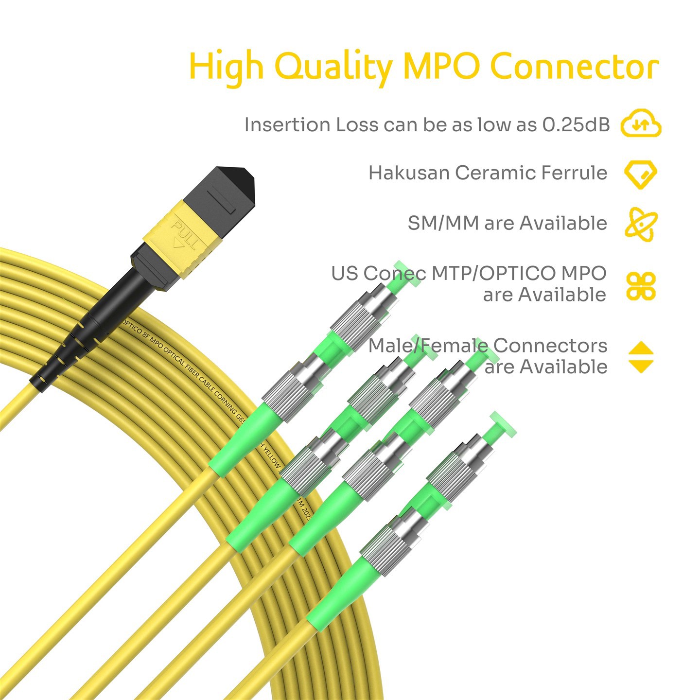 8F MTP MPO To FC Fan-out Cable OS2 UPC